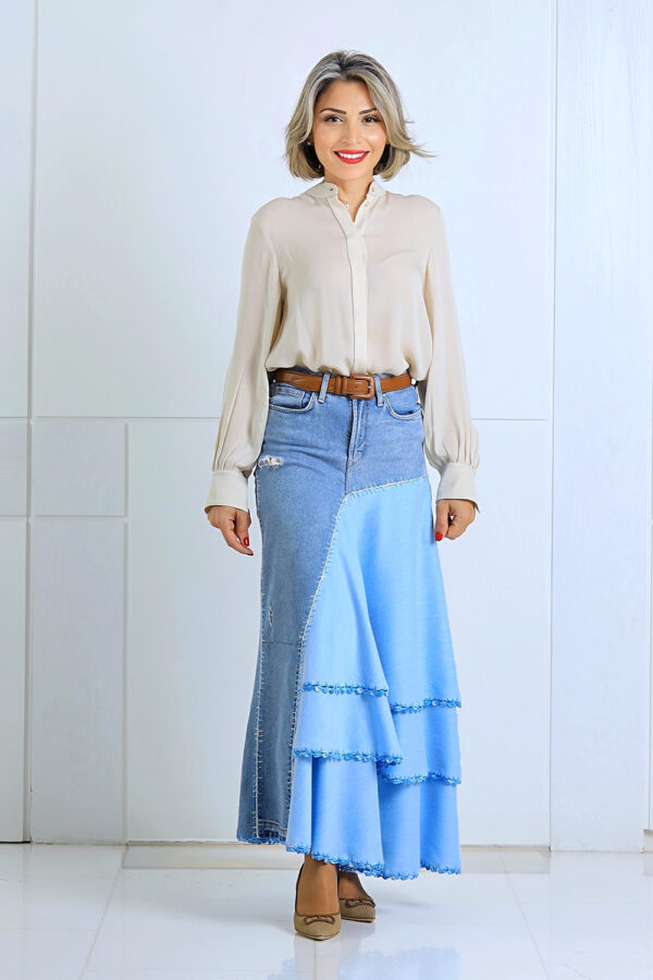 Sustainable Chic: The CAROL Denim Transformation Skirt