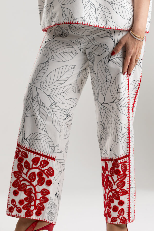 SHEREN Chic: Monochrome Floral & Red Silk Elegance